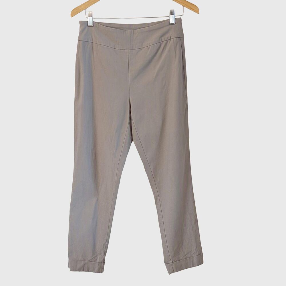 Tribal Flatten It Pull On Ankle Pants  Size 8 Gray Taupe Neutral Stretch Career
